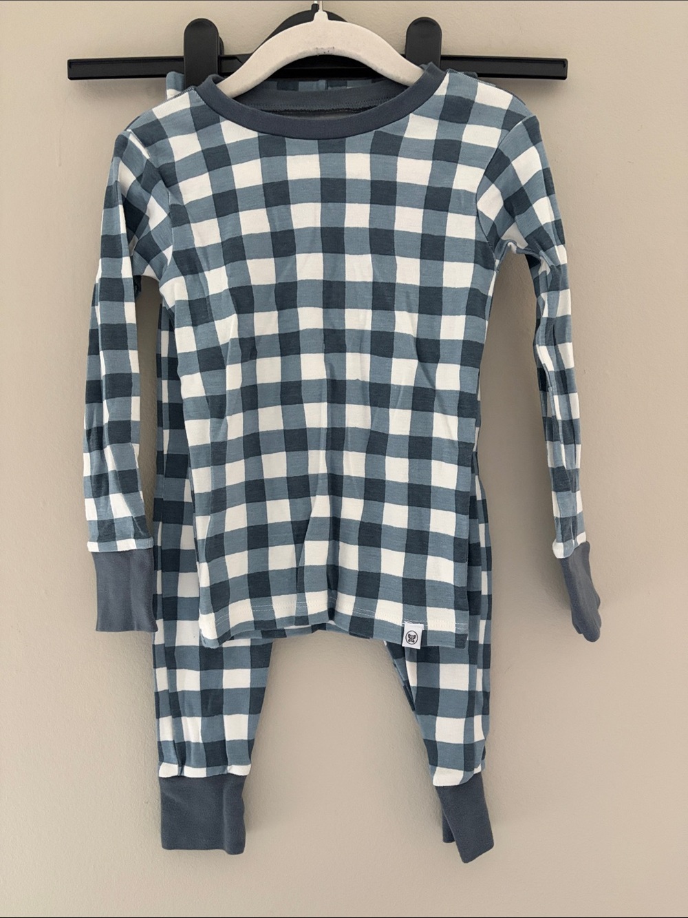 Honest Baby Blue Plaid Cotton Pajama Set 4T